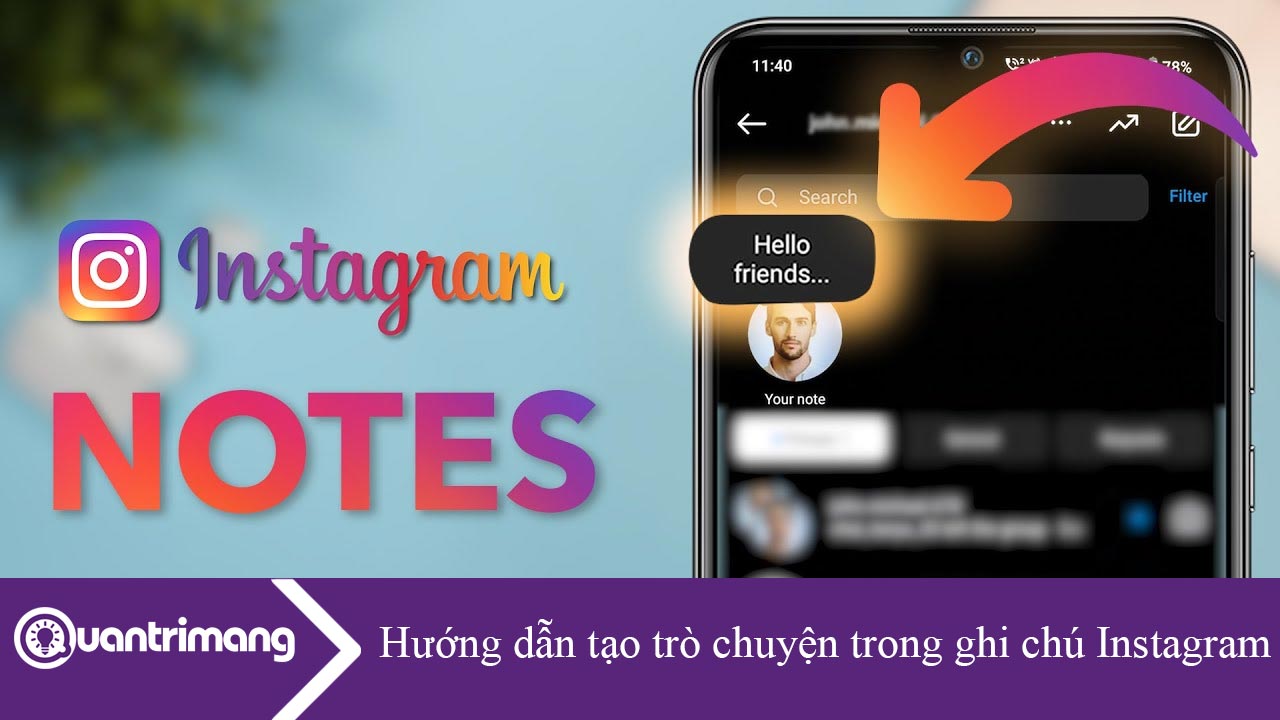 Hướng dẫn tạo trò chuyện trong ghi chú Instagram
