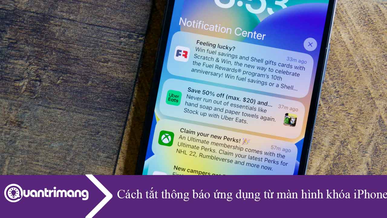 Cách tắt thông báo ứng dụng từ màn hình khóa iPhone