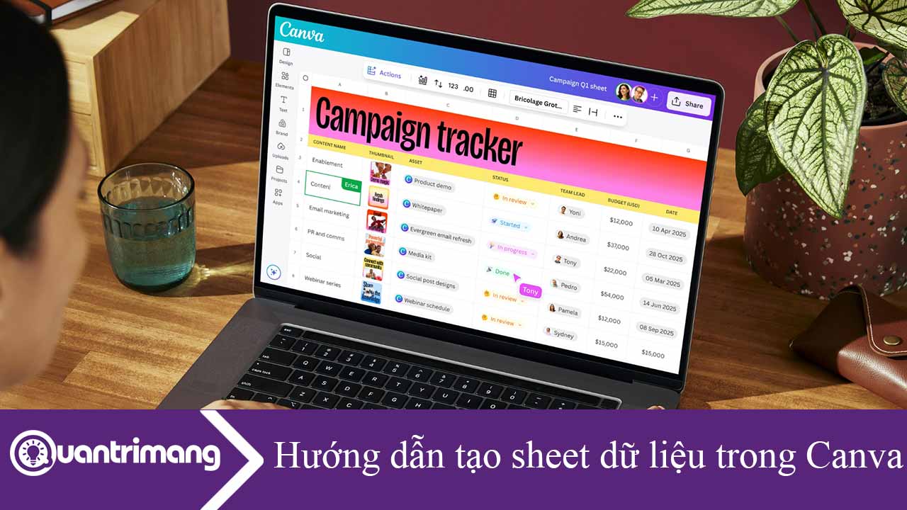Hướng dẫn tạo sheet dữ liệu trong Canva