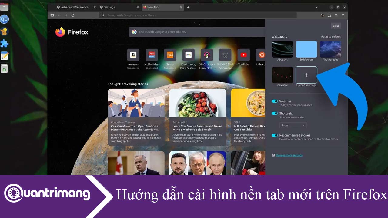 Hướng dẫn cài hình nền tab mới trên Firefox