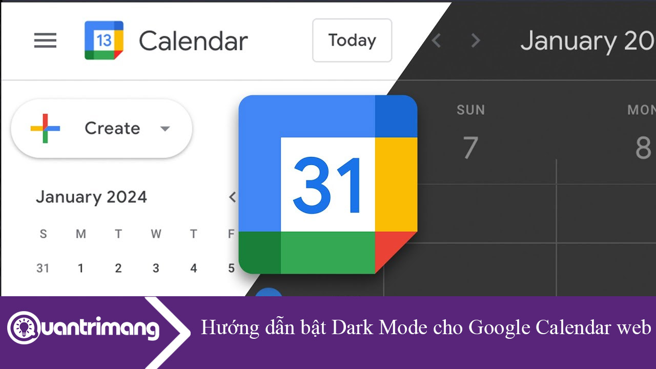 Hướng dẫn bật Dark Mode cho Google Calendar web