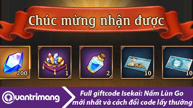 Code Isekai: Nấm Lùn Go mới nhất và cách đổi code lấy thưởng