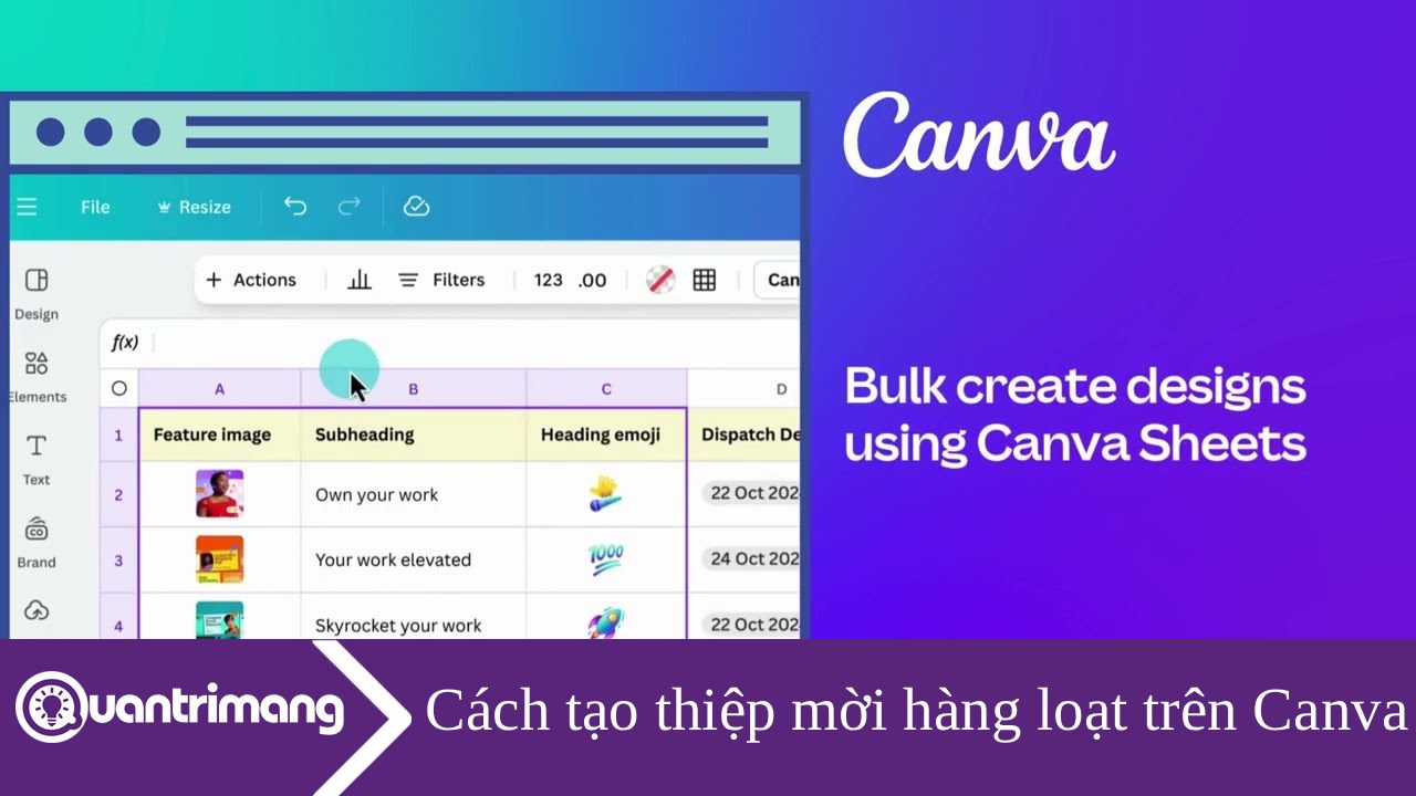Hướng dẫn tạo thiệp mời hàng loạt trên Canva