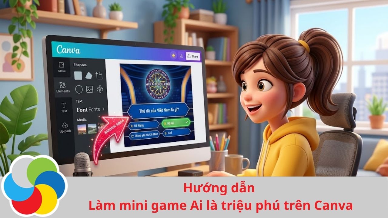 Hướng dẫn làm mini game Ai là triệu phú trên Canva