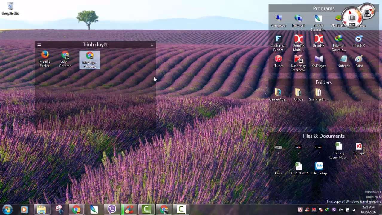 Quản lý màn hình desktop bằng Fences