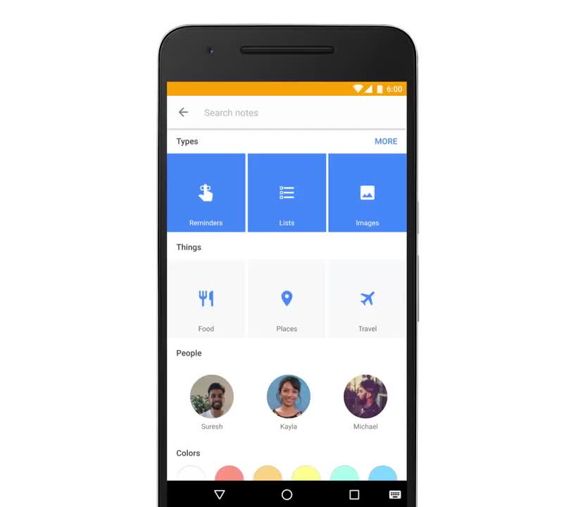 Google Keep Search by Topics