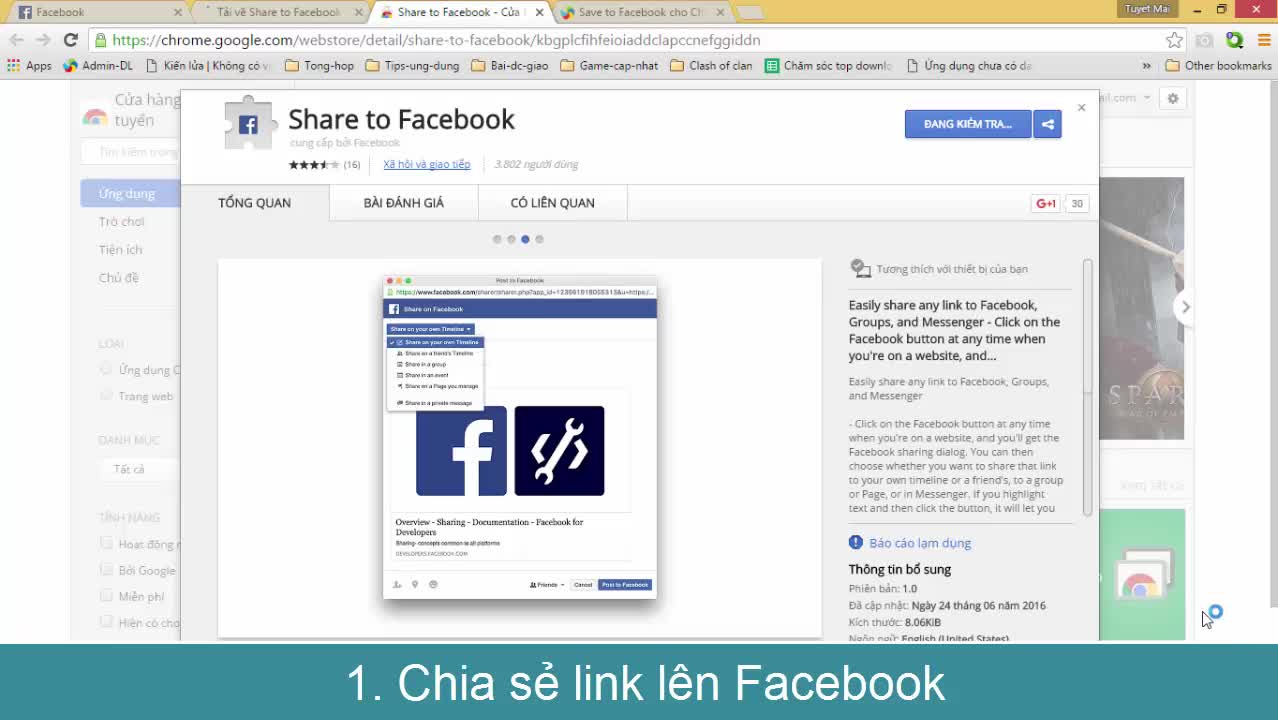 Cách lưu và chia sẻ đường link lên Facebook