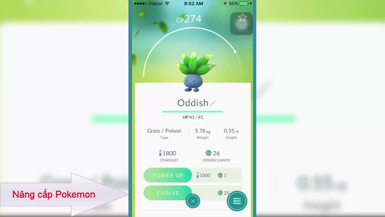 Cách nâng cấp và tiến hóa Pokemon