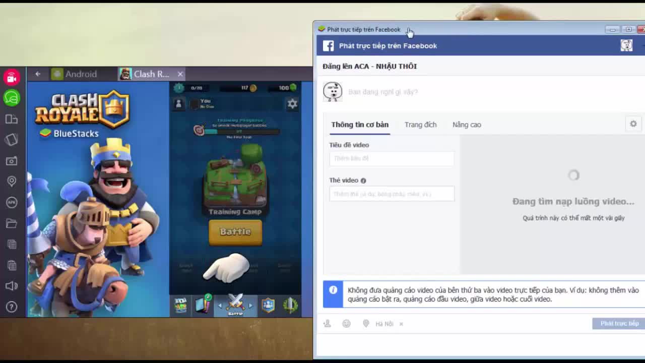 Stream game BlueStacks lên Facebook bằng Facebook Live