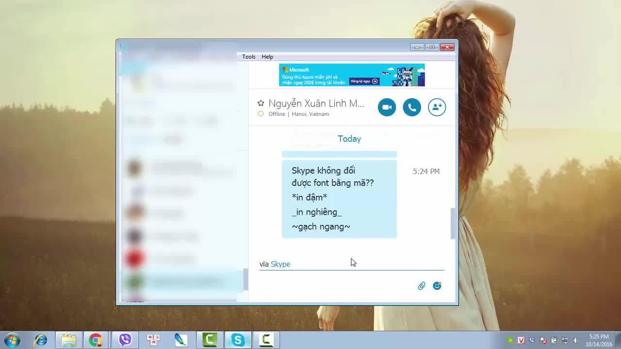 Sửa lỗi Skype không đổi được font chữ