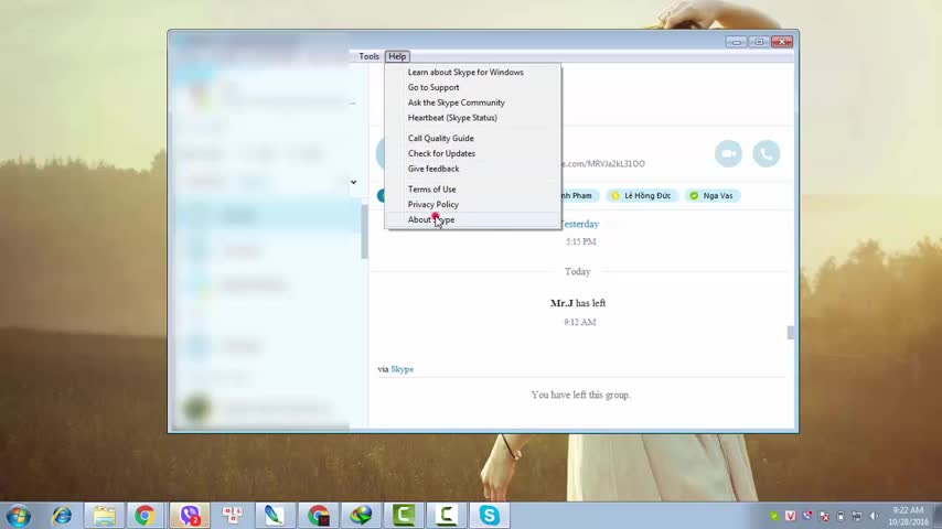 Cách cập nhật Skype phiên bản máy tính