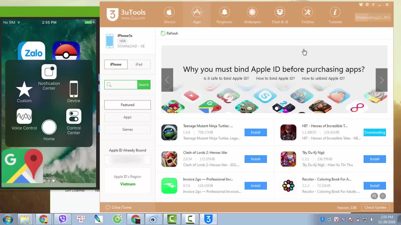 Cài ứng dụng cho iPhone, iPad bằng 3uTools