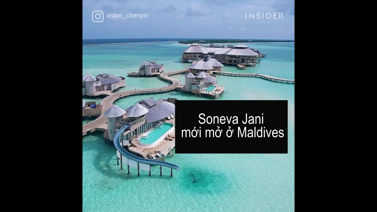 Đường trượt dẫn thẳng ra đại dương ở Maldives