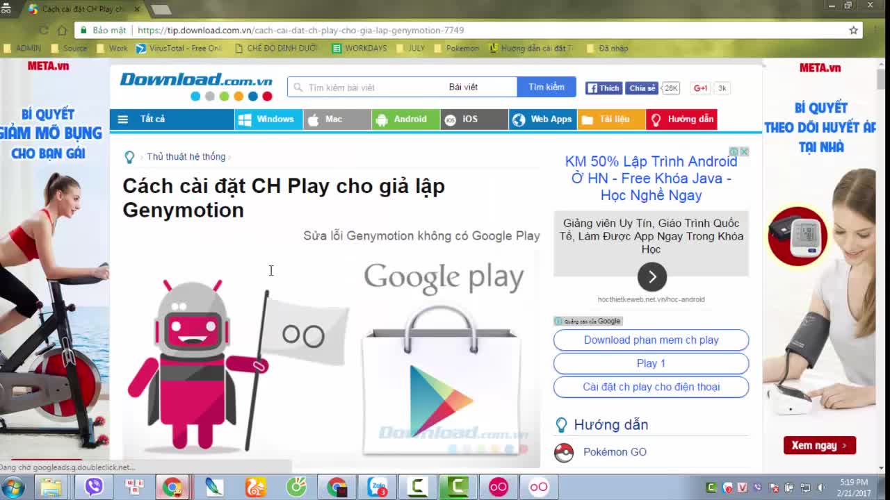 Cách cài đặt CH Play cho giả lập Genymotion