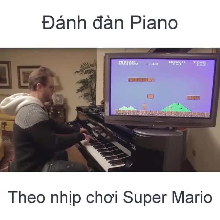 Đánh đàn piano theo nhịp trò chơi Mario
