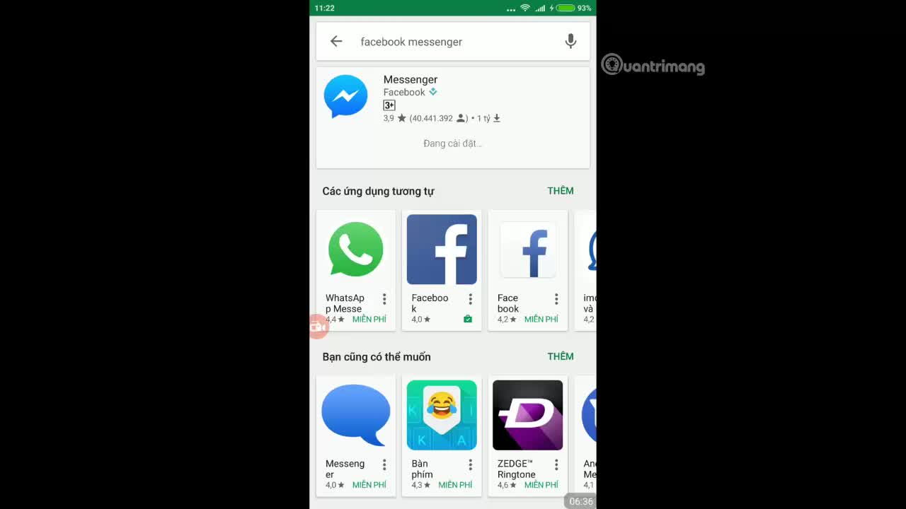 Hướng dẫn đăng xuất tài khoản Facebook Messenger trên điện thoại Android 