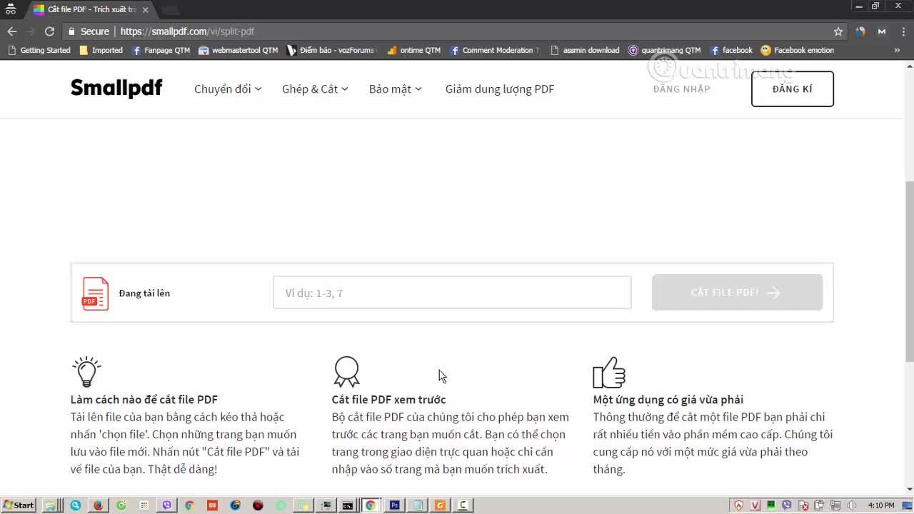 Hướng dẫn chia nhỏ file PDF bằng FoxitReader và SmallPDF 