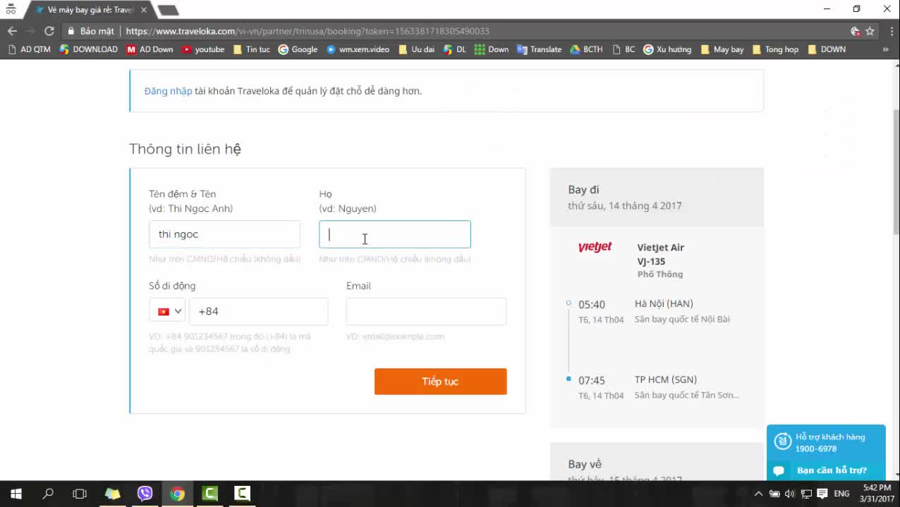 Hướng dẫn cách đặt vé máy bay qua Traveloka