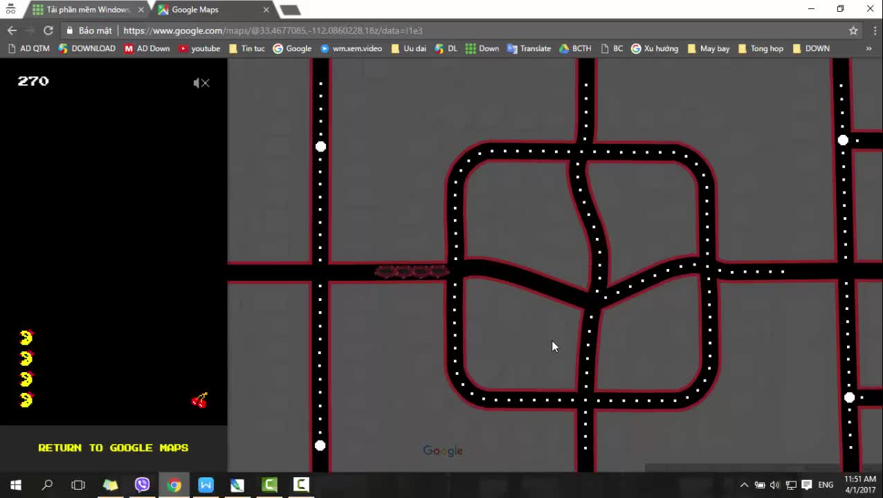 Hướng dẫn cách chơi game Pac Man trên Google Maps ngày cá tháng tư