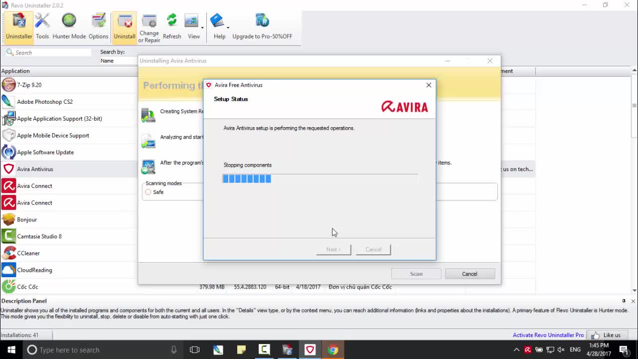 Cách gỡ bỏ hoàn toàn phần mềm Avira Free Antivirus
