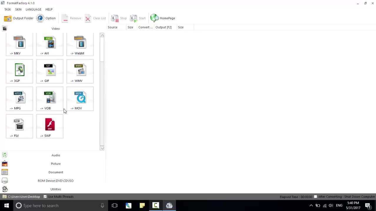 Cách chuyển đổi Video sang 3GP bằng Format Factory