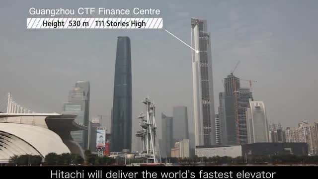 Hitachi giới thiệu thang máy tốc độ trên 1.200m/phút năm 2015
