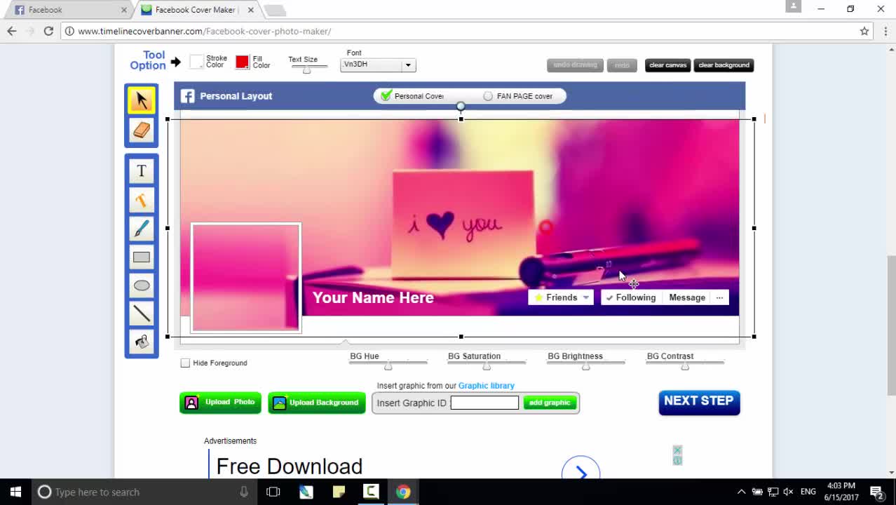 Cách tạo ảnh bìa và ảnh đại diện Facebook trùng khớp nhau