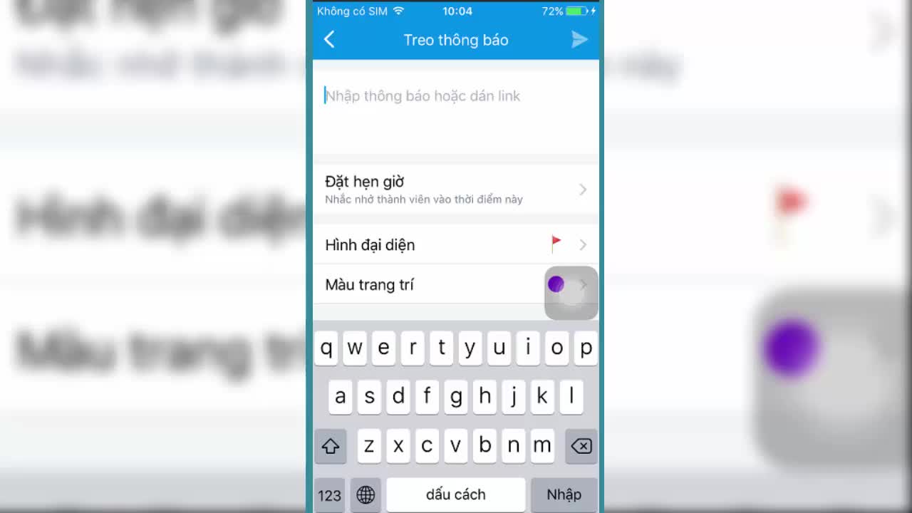Cách treo thông báo trên nhóm chat Zalo 