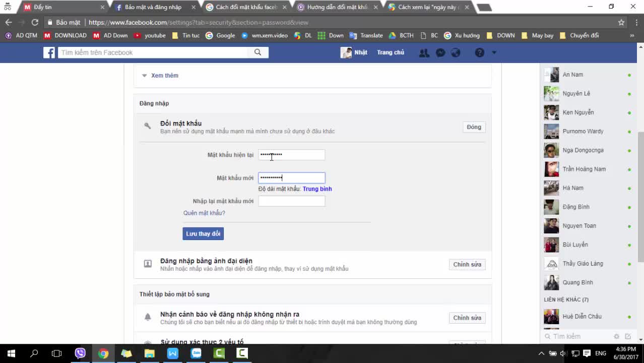 Hướng dẫn cách đổi mật khẩu Facebook trên máy tính