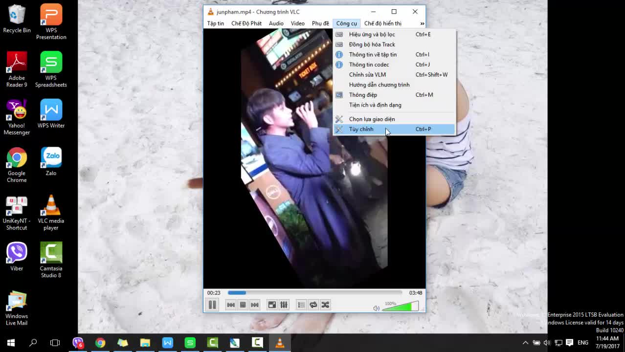 Hướng dẫn xoay video ngược, nghiêng 90 độ bằng VLC