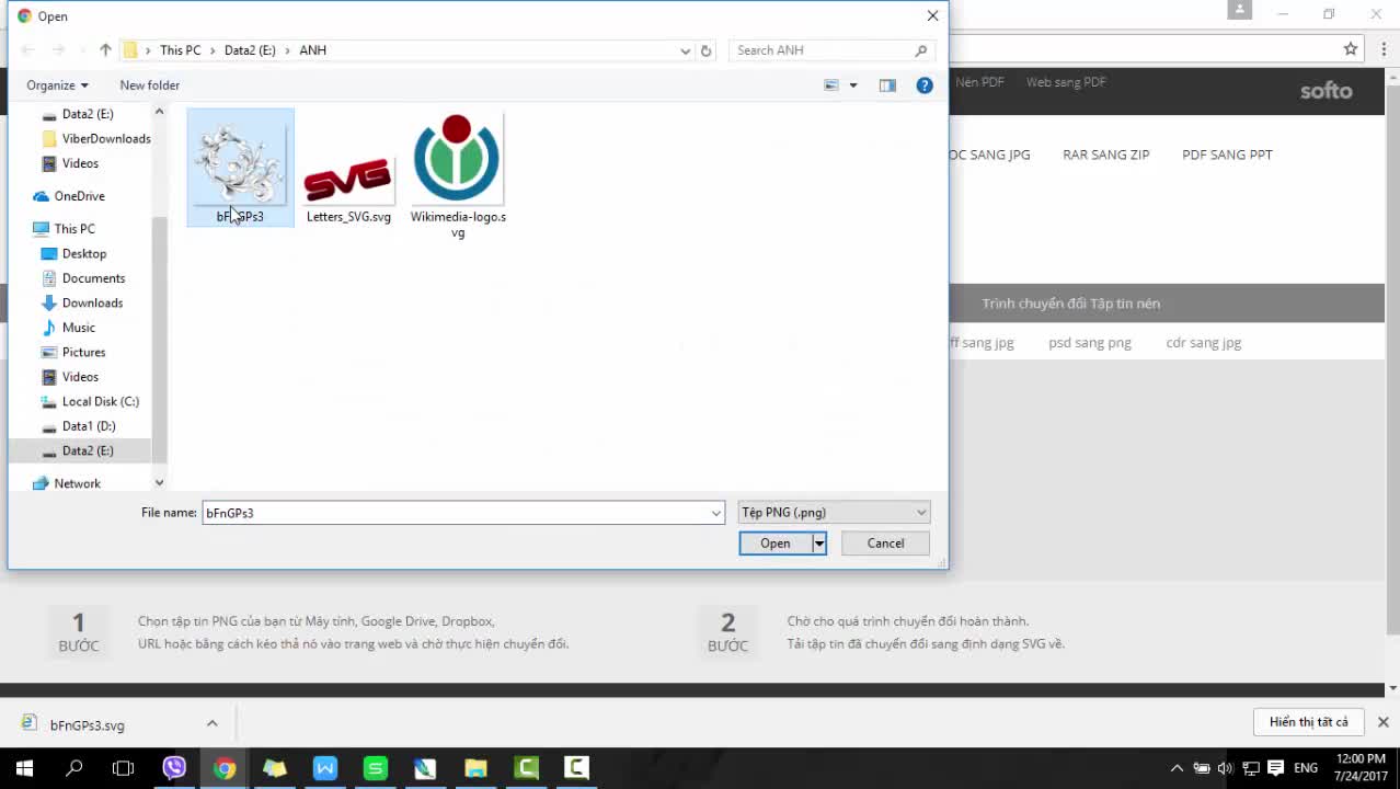 Cách chuyển đổi file PNG sang SVG online