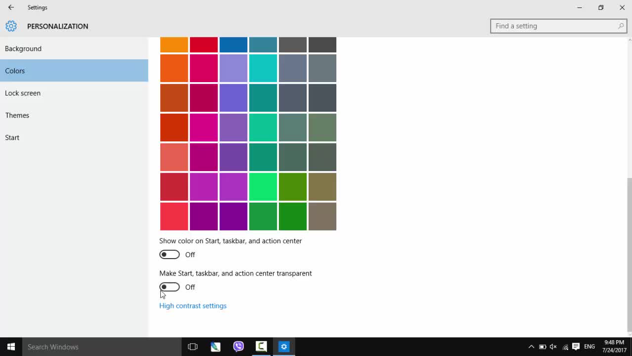 Cách tùy biến Start Menu trong suốt trên Windows 10