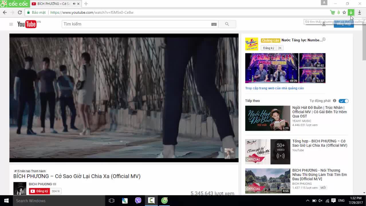 Hướng dẫn tải Video trên YouTube bằng Cốc Cốc
