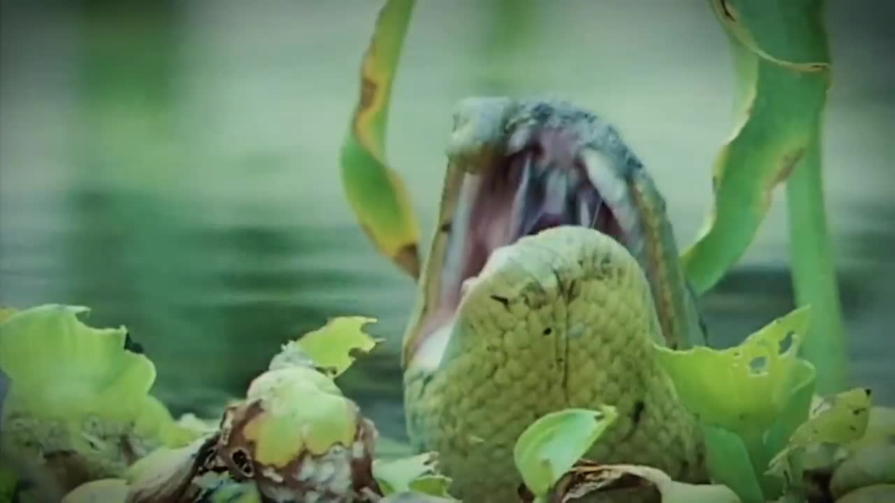 Trăn nuốt chửng cá sấu