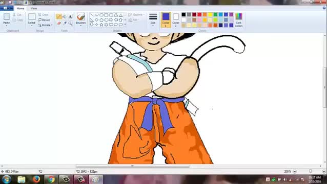 Vẽ Goku bằng MS Paint