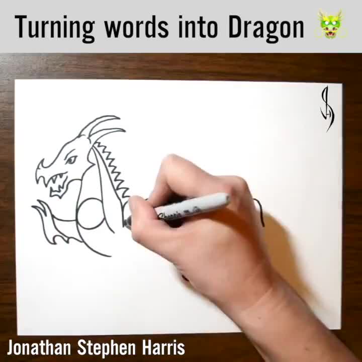 Biến chữ Dragon (Rồng) thành hình rồng là đây!