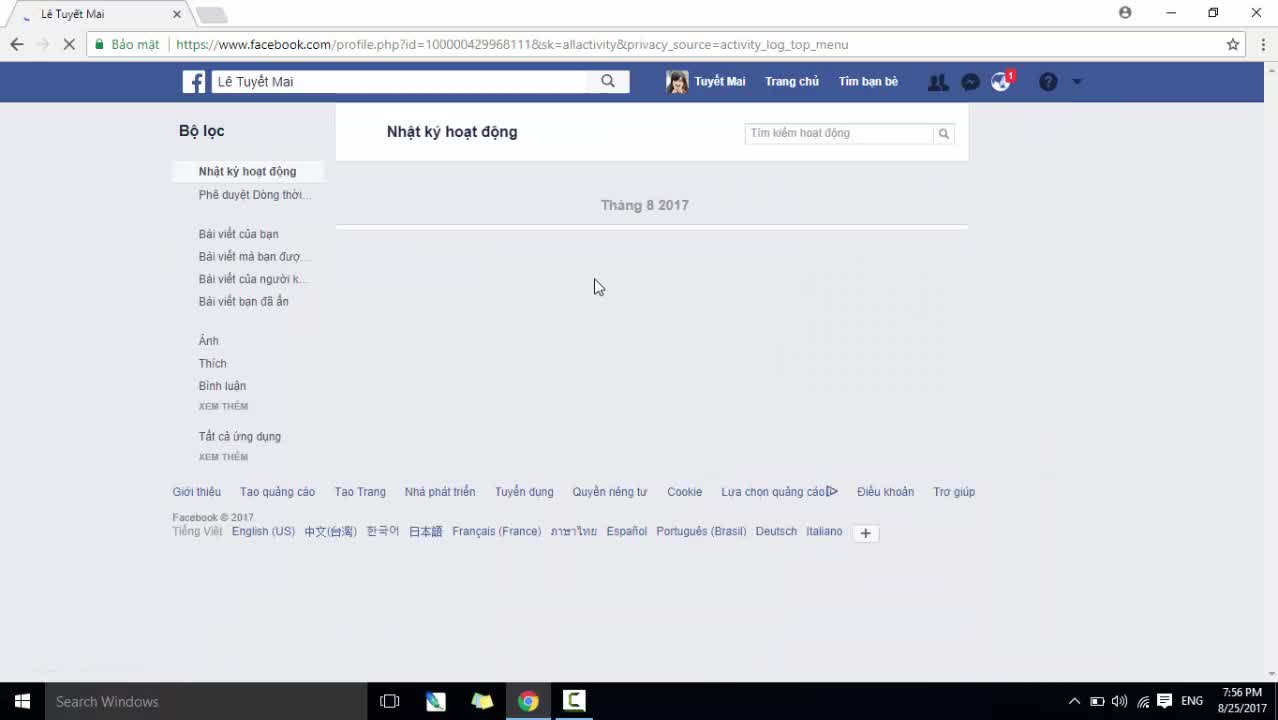 Cách xem nhật ký hoạt động trên Facebook 