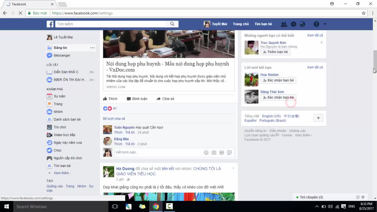 Hướng dẫn cài đặt chữ ngược trên Facebook