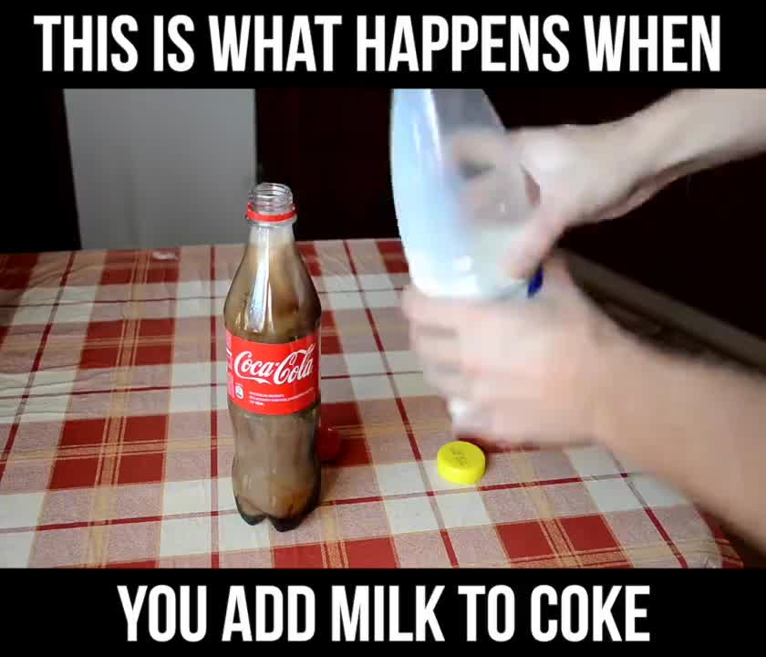 Khi uống sữa và coca là kết quả nguy hiểm như thế này đây!