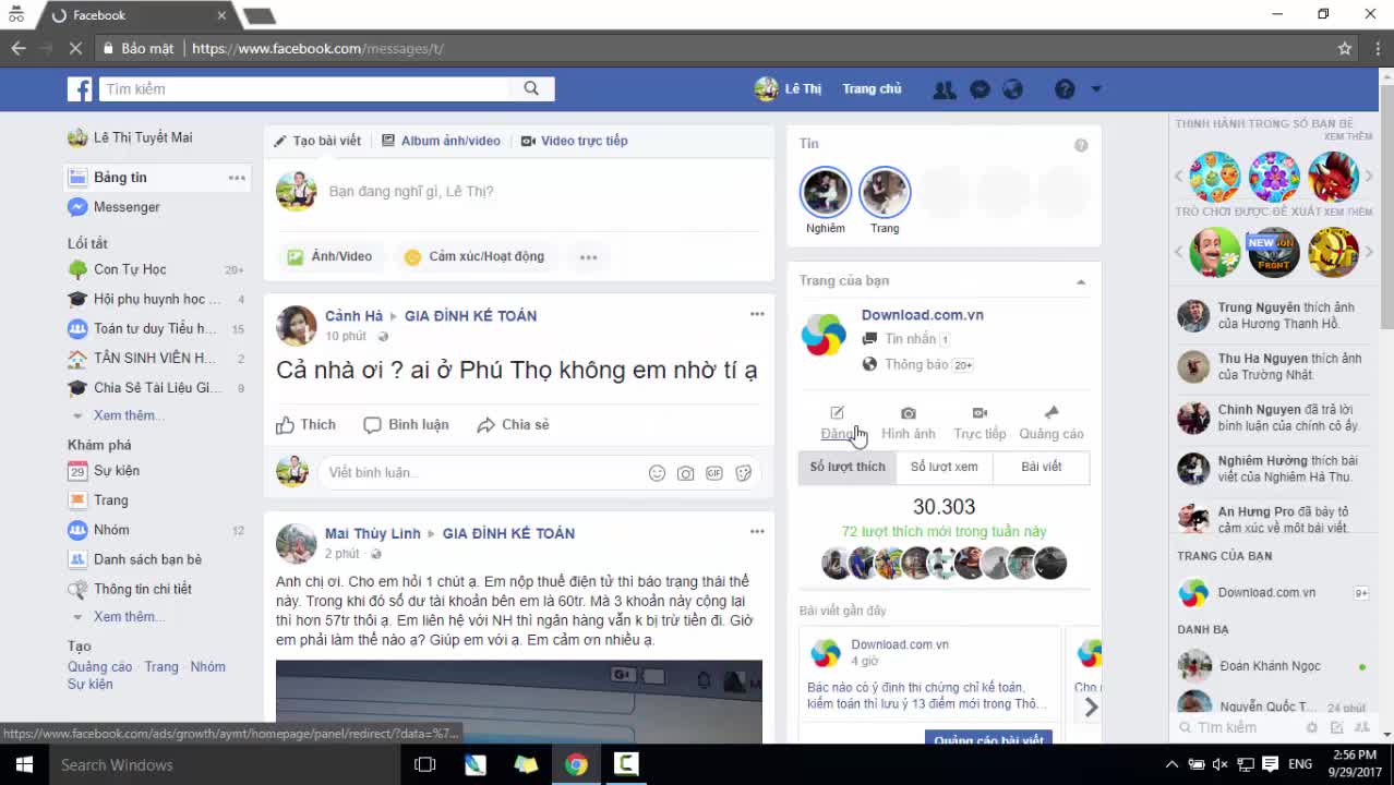 Cách tạo nhóm chat trên Facebook Messenger máy tính