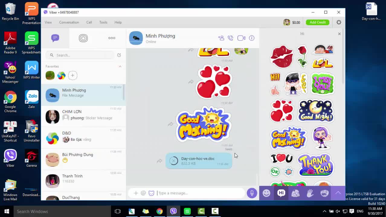 Hướng dẫn gửi file qua Viber trên máy tính