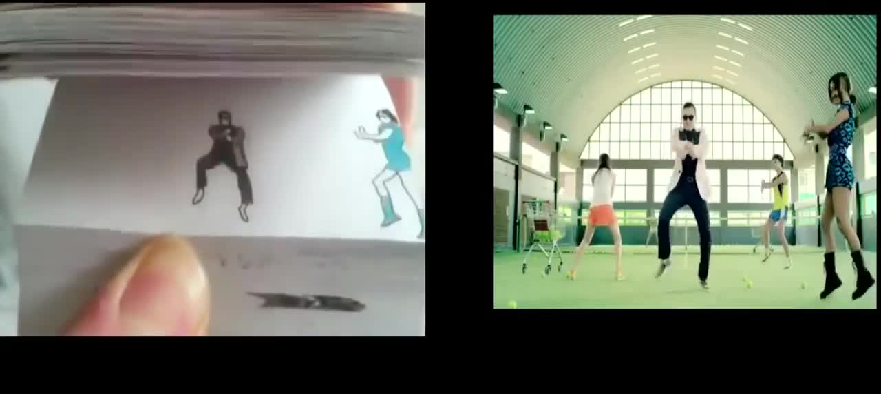 Gangnam Style vẽ bằng tay trên giấy cực đỉnh so sánh với bản chính