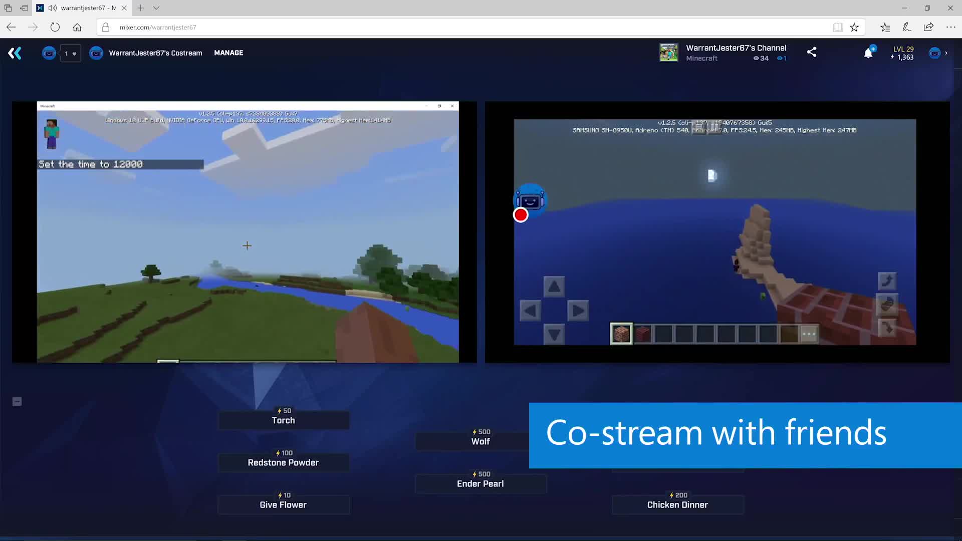 Mixer in Minecraft 1.2.5 beta