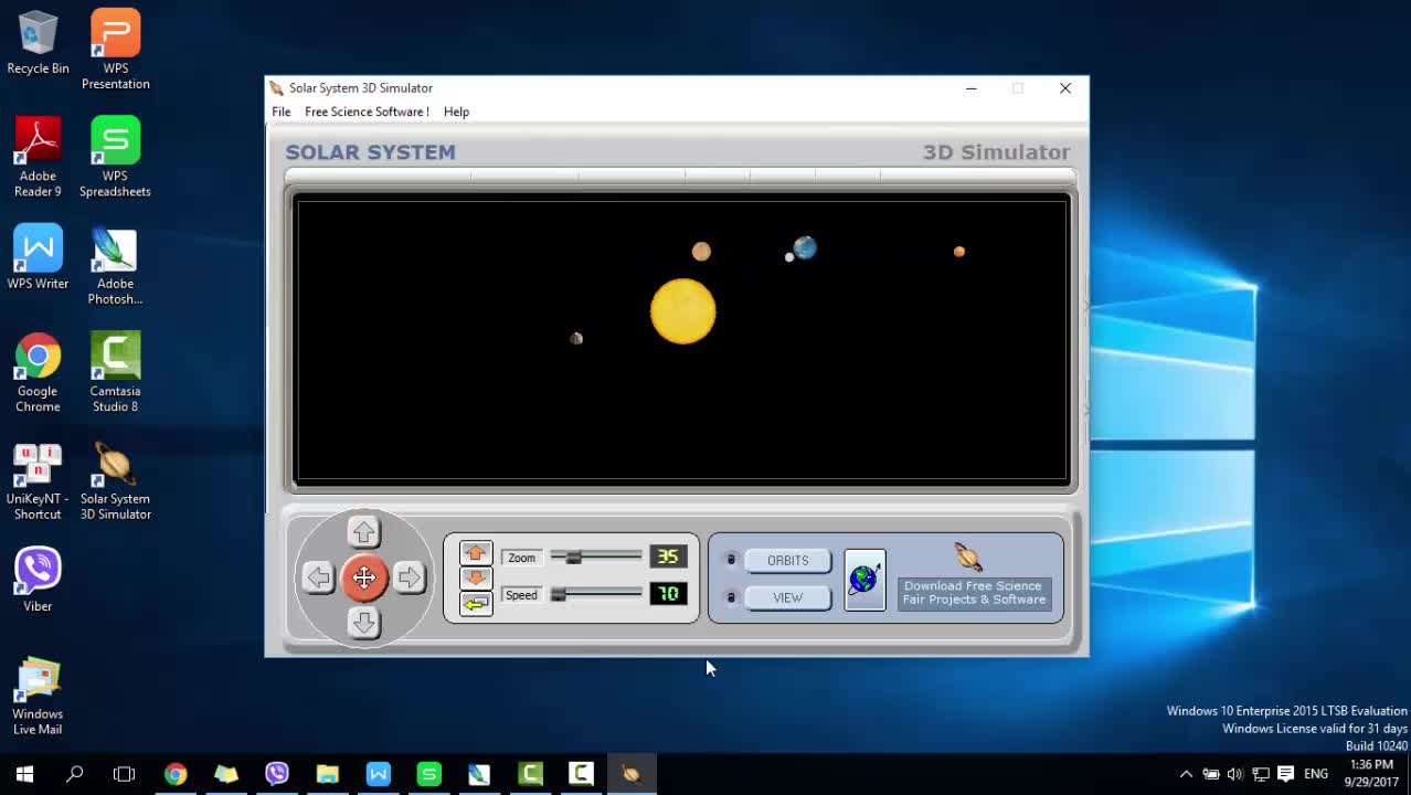 Hướng dẫn cách sử dụng Solar System 3D Simulator