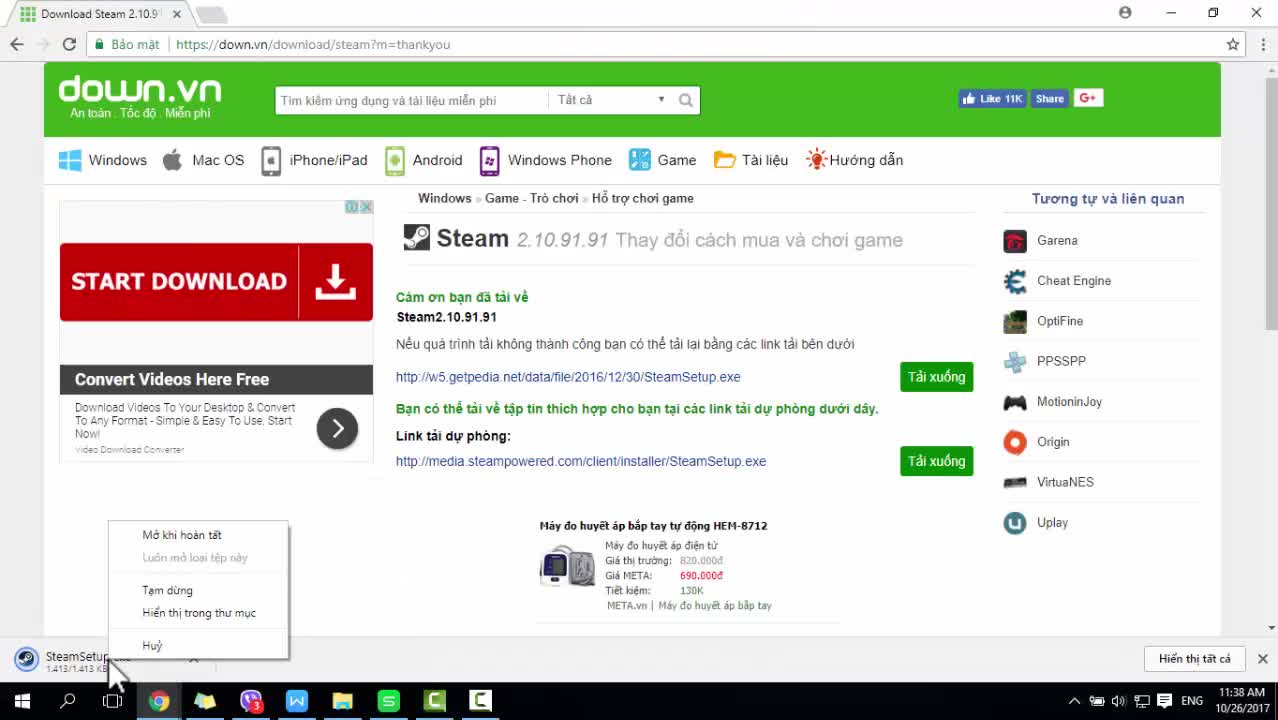 Hướng dẫn cài đặt Steam trên máy tính