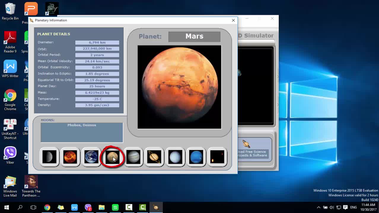 Hướng dẫn cách xem Sao Hỏa trên Solar System 3D Simulator