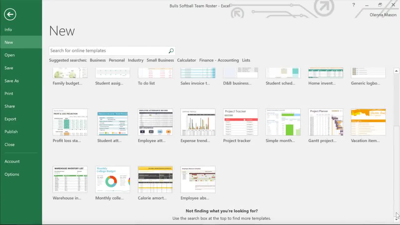 Cách tạo mới và mở bảng tính có sẵn trong Excel 2016