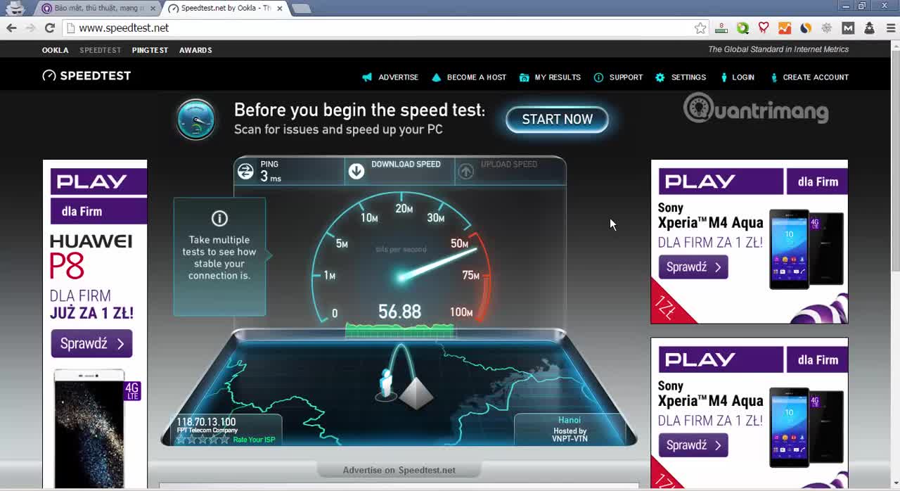 Cách kiểm tra tốc độ mạng Internet trên máy tính, laptop