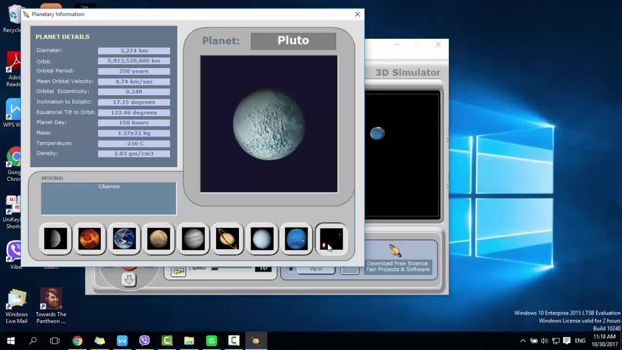 Hướng dẫn cách xem Sao Diêm Vương trên Solar System 3D Simulator