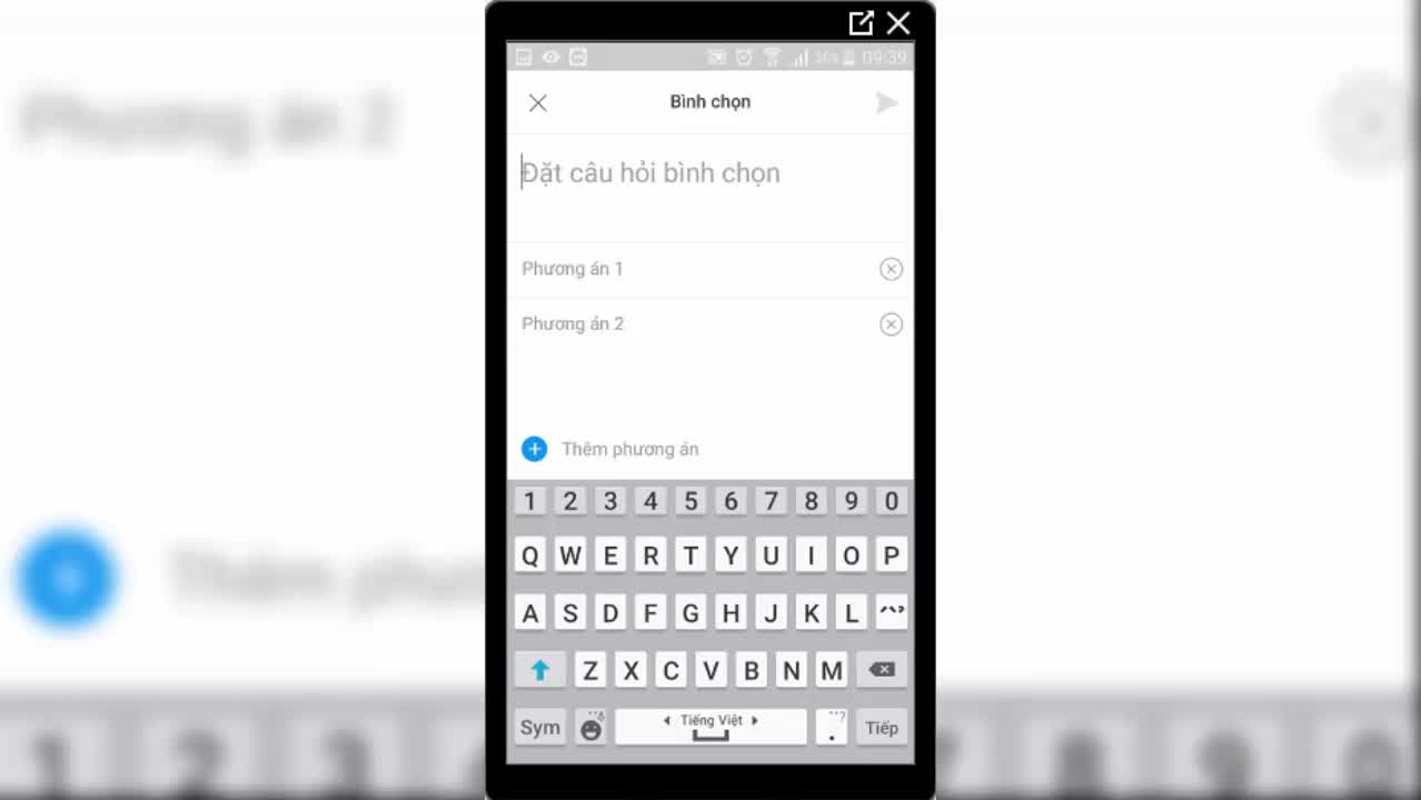 Cách tạo bình chọn trên Zalo điện thoại
